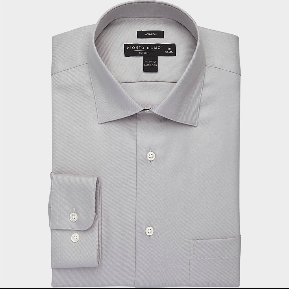 Pronto Uomo Gray Non-Iron Dress Shirt